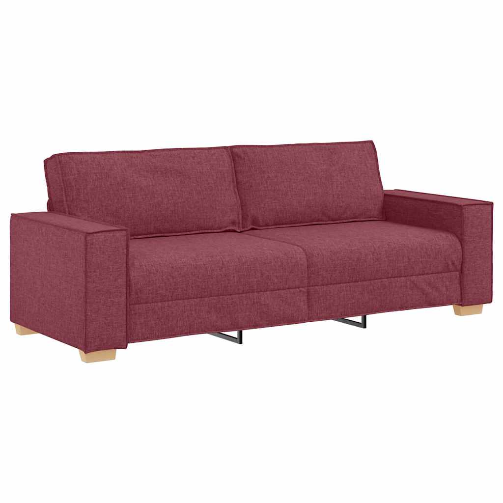 3-personers sofa vinrød 180 cm stof