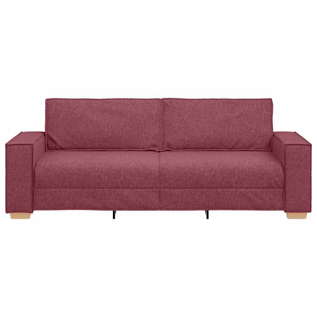 3-personers sofa vinrød 180 cm stof