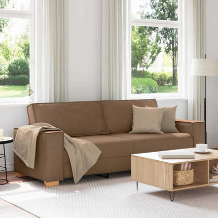 3-personers sofa Brun 220 cm Stof