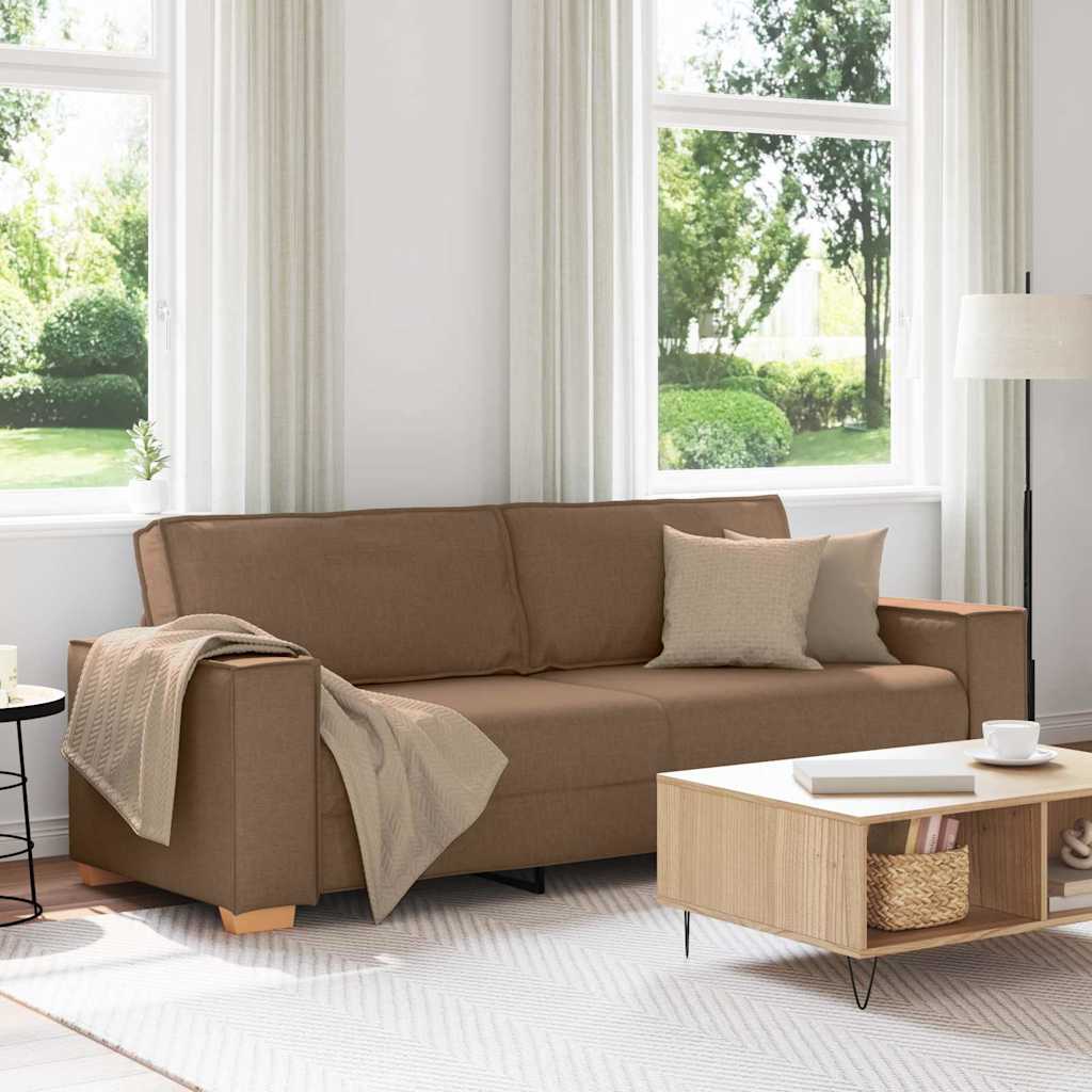 3-personers sofa Brun 220 cm Stof