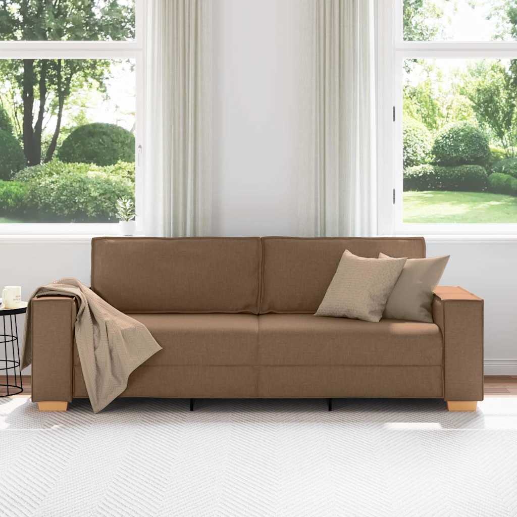 3-personers sofa brun 180 cm stof