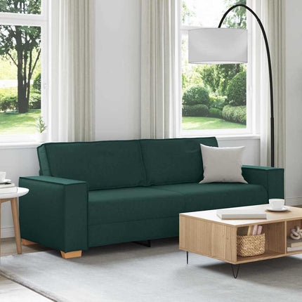 3-personers sofa Mørkegrøn 220 cm Stof