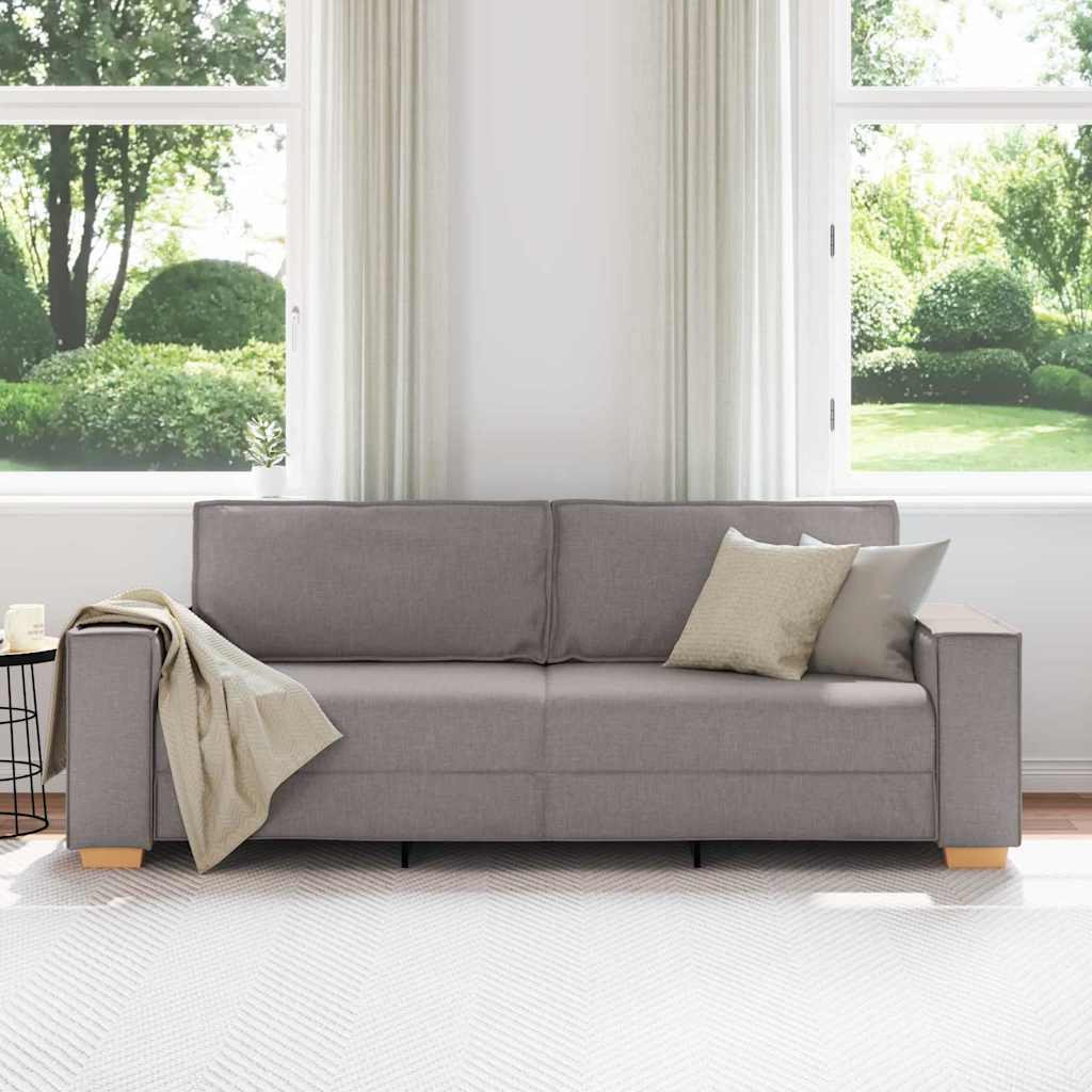 3-personers sofa taupe 180 cm stof