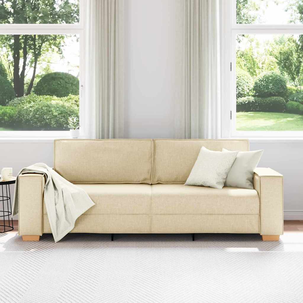 Sofa Creme 220 x 78 x 84 cm Stof