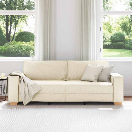 3-personers sofa Beige 220 cm Linned-blandet stof