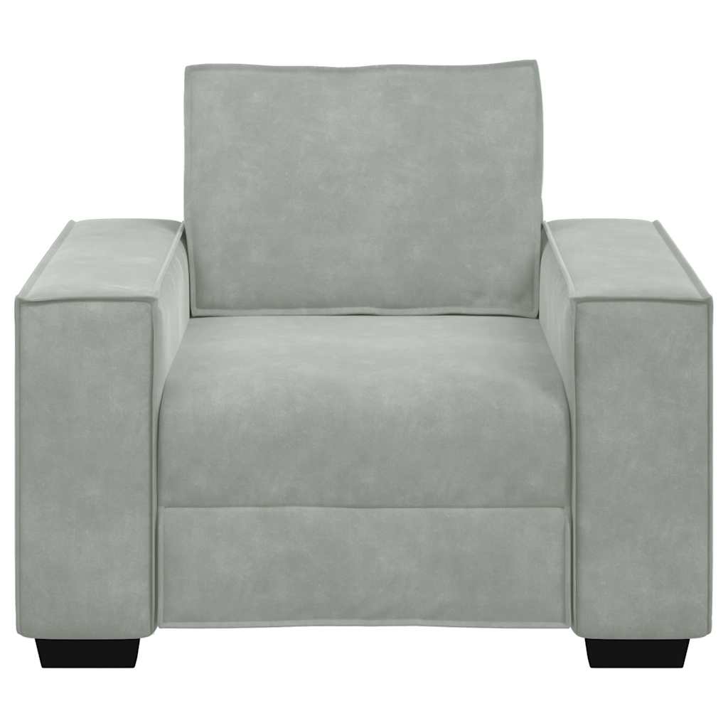 sofastol 60 cm fløjl lysegrå