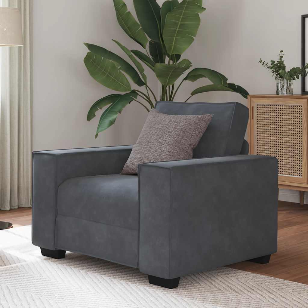 sofastol 60 cm fløjl mørkegrå