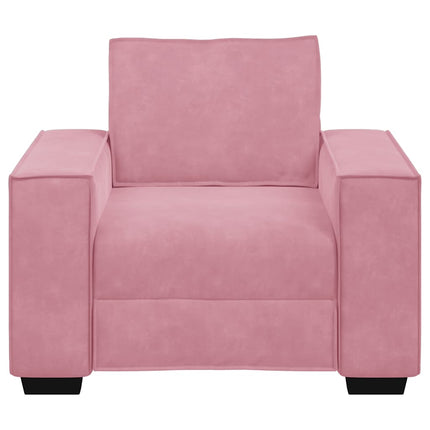 sofastol 100x78x84 cm fløjl lyserød