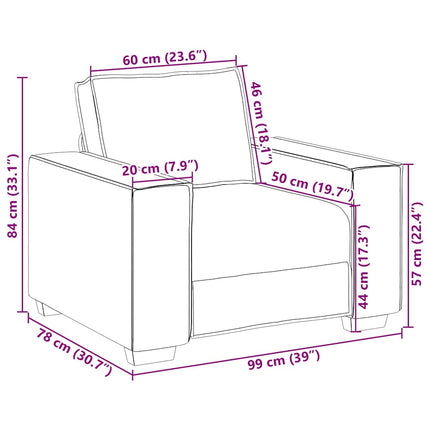 sofastol 100x78x84 cm fløjl lyserød