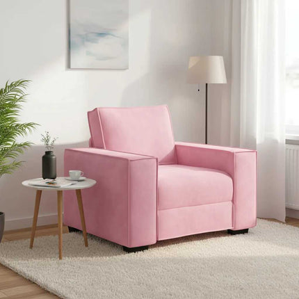sofastol 100x78x84 cm fløjl lyserød