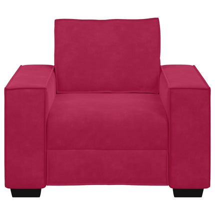 sofastol 100x78x84 cm fløjl vinrød