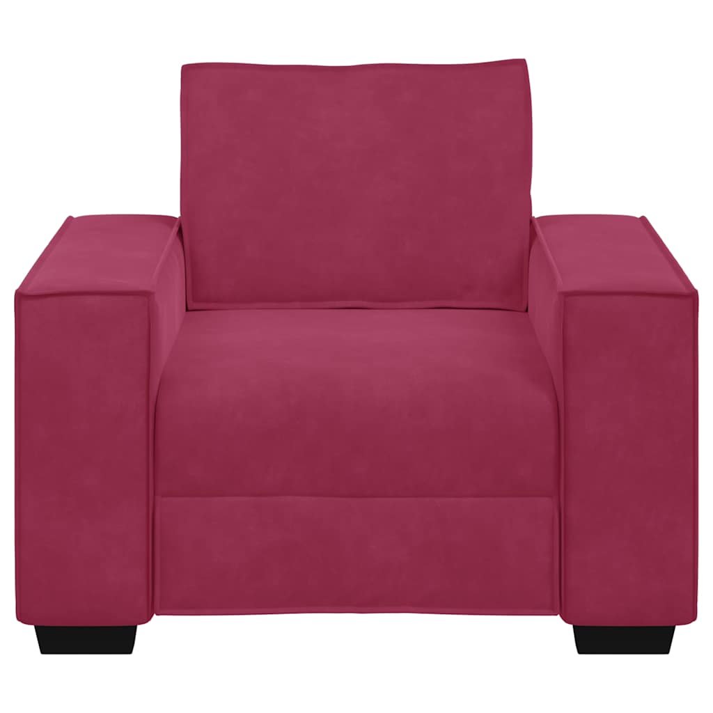 sofastol 60 cm fløjl vinrød