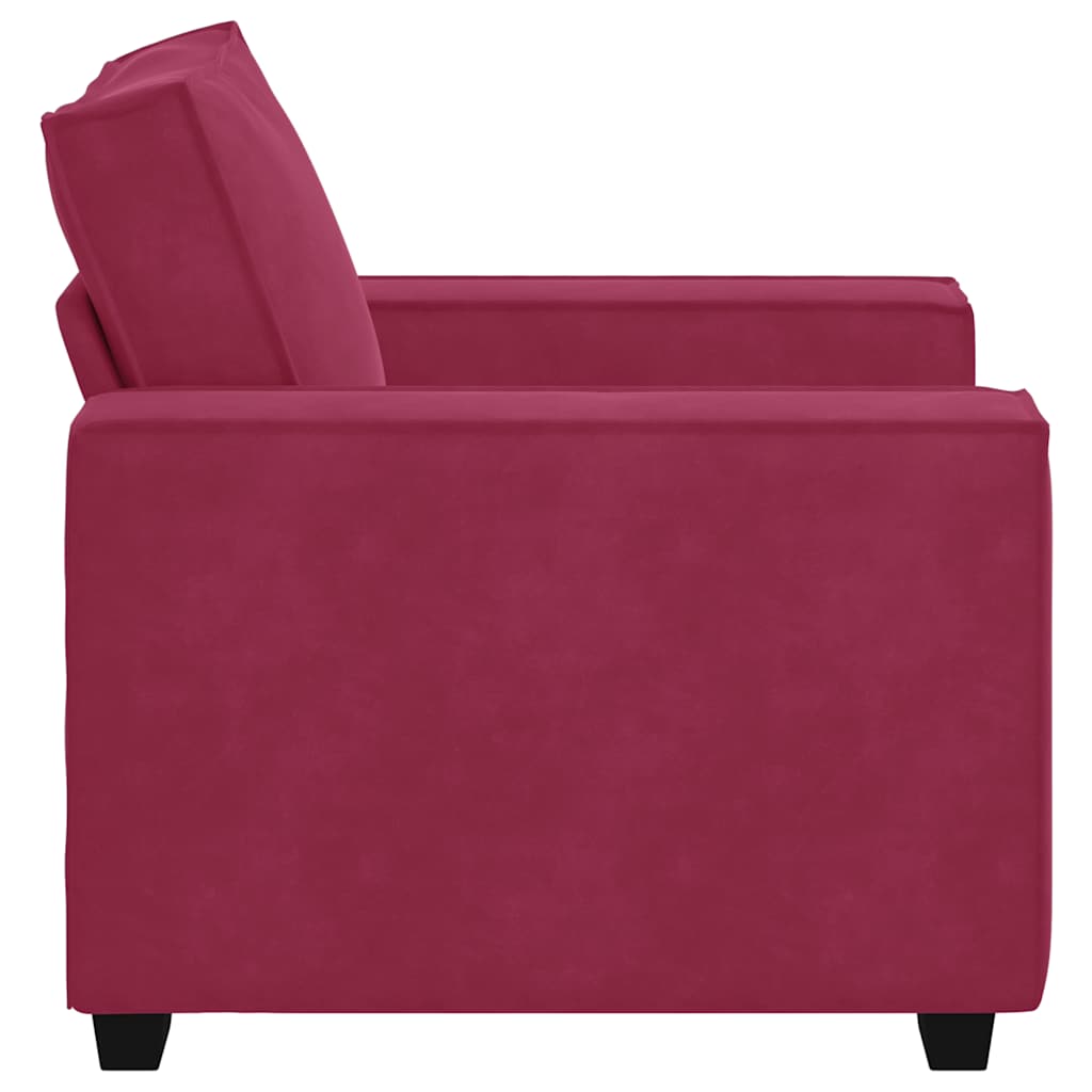 sofastol 60 cm fløjl vinrød