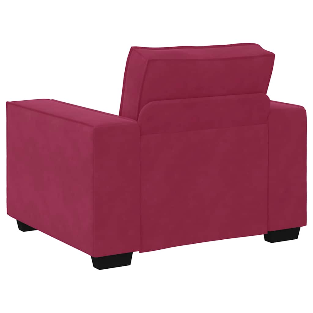 sofastol 60 cm fløjl vinrød