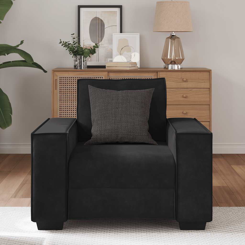 sofastol 60 cm fløjl sort