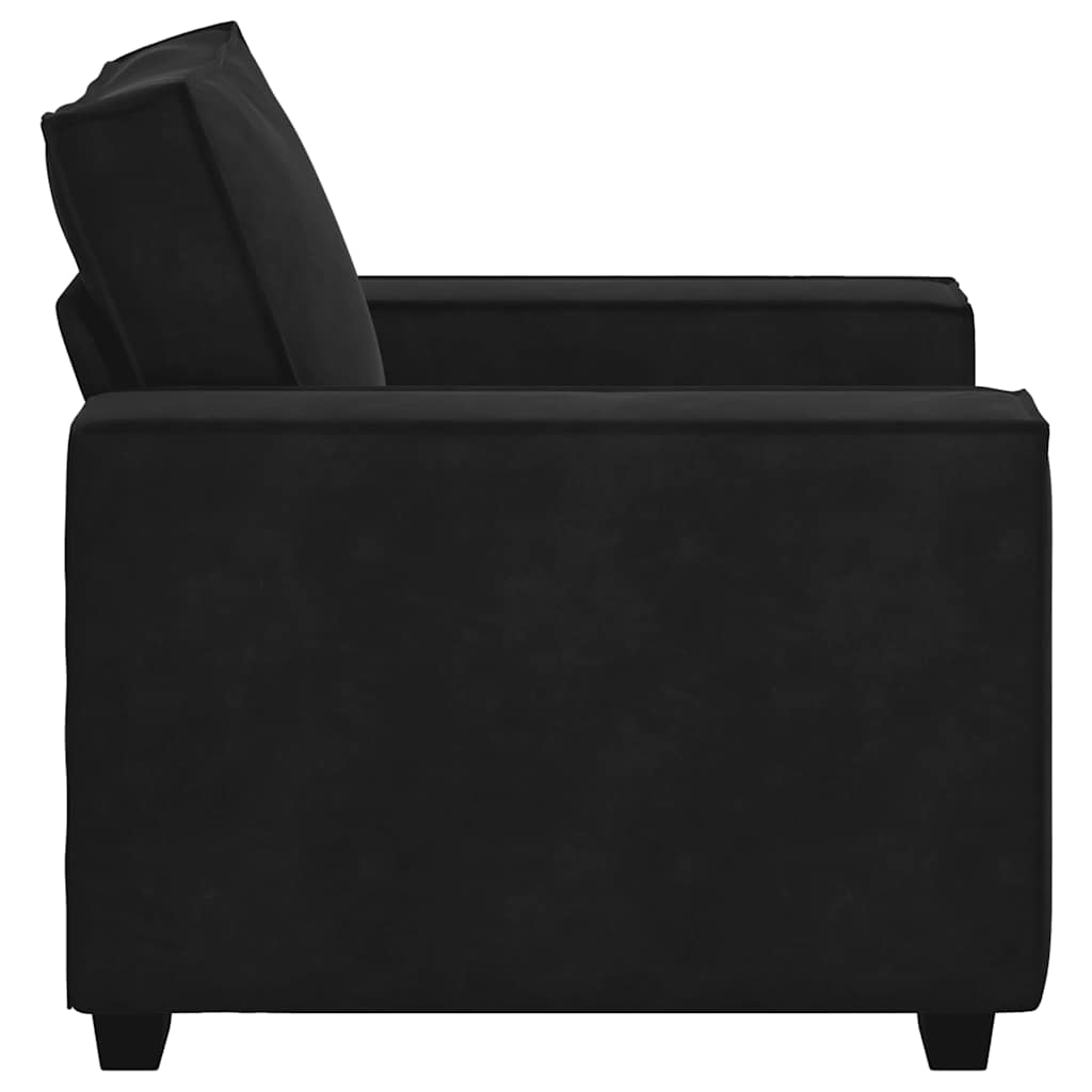 sofastol 60 cm fløjl sort
