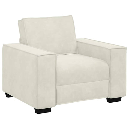 sofastol 100x78x84 cm fløjl cremefarvet