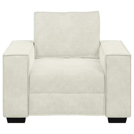sofastol 100x78x84 cm fløjl cremefarvet