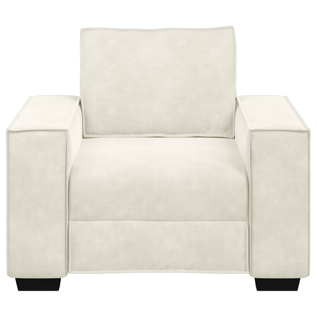 sofastol 60 cm fløjl cremefarvet