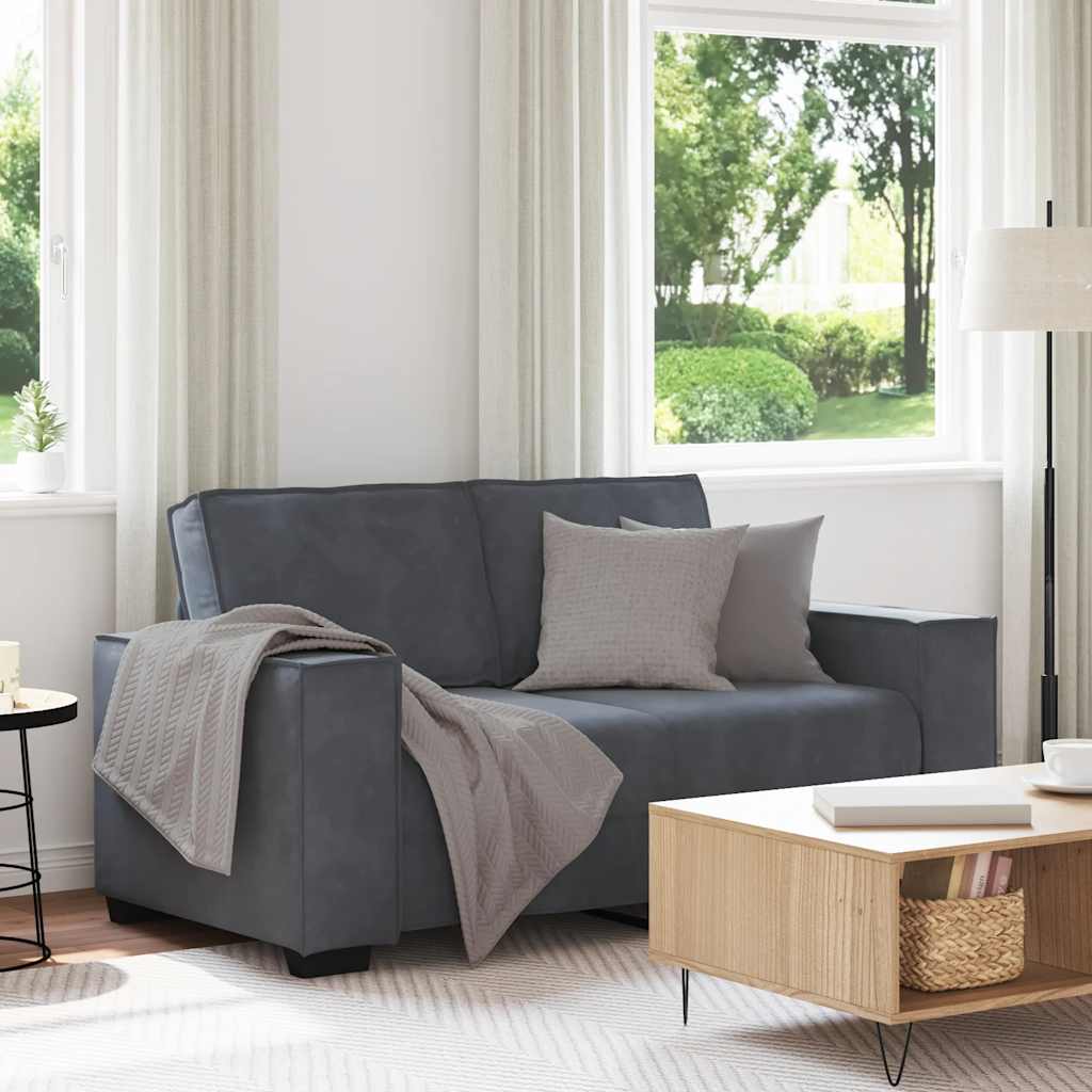 2-personers sofa i velour - mørkegrå, 160×78×84 cm