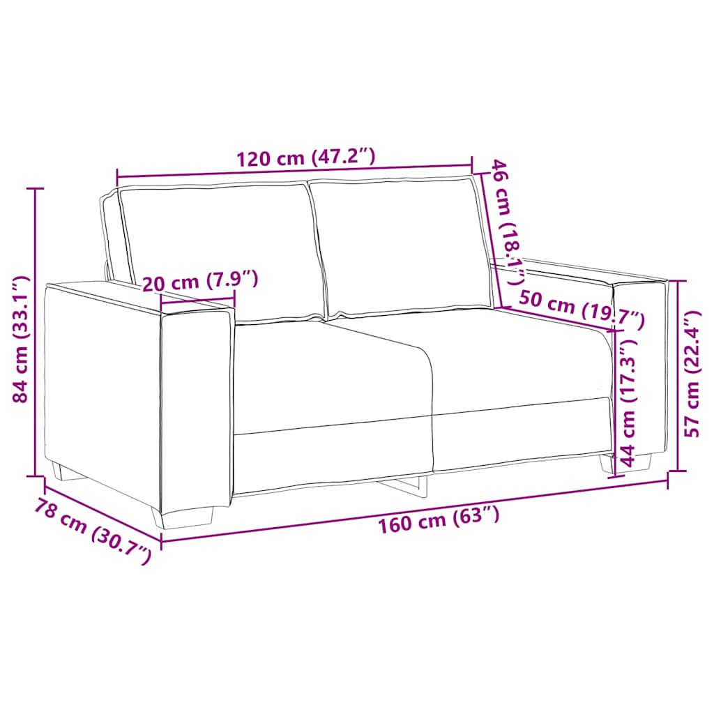 2-personers sofa 120 cm fløjl mørkegrøn