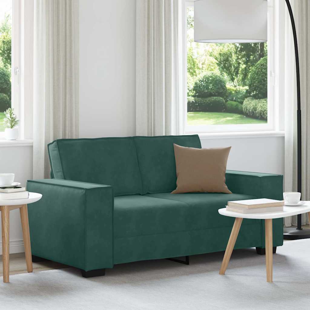 2-personers sofa 120 cm fløjl mørkegrøn