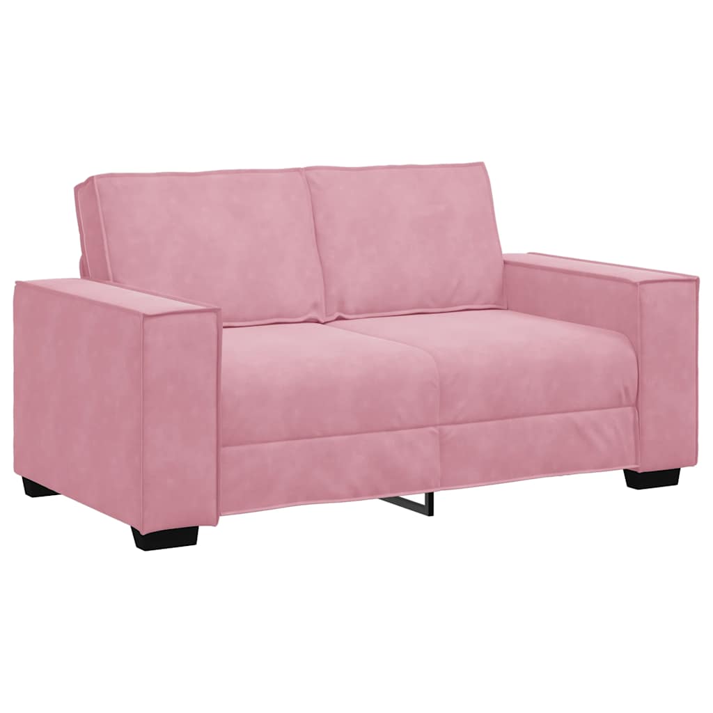 2-personers sofa 120 cm fløjl lyserød