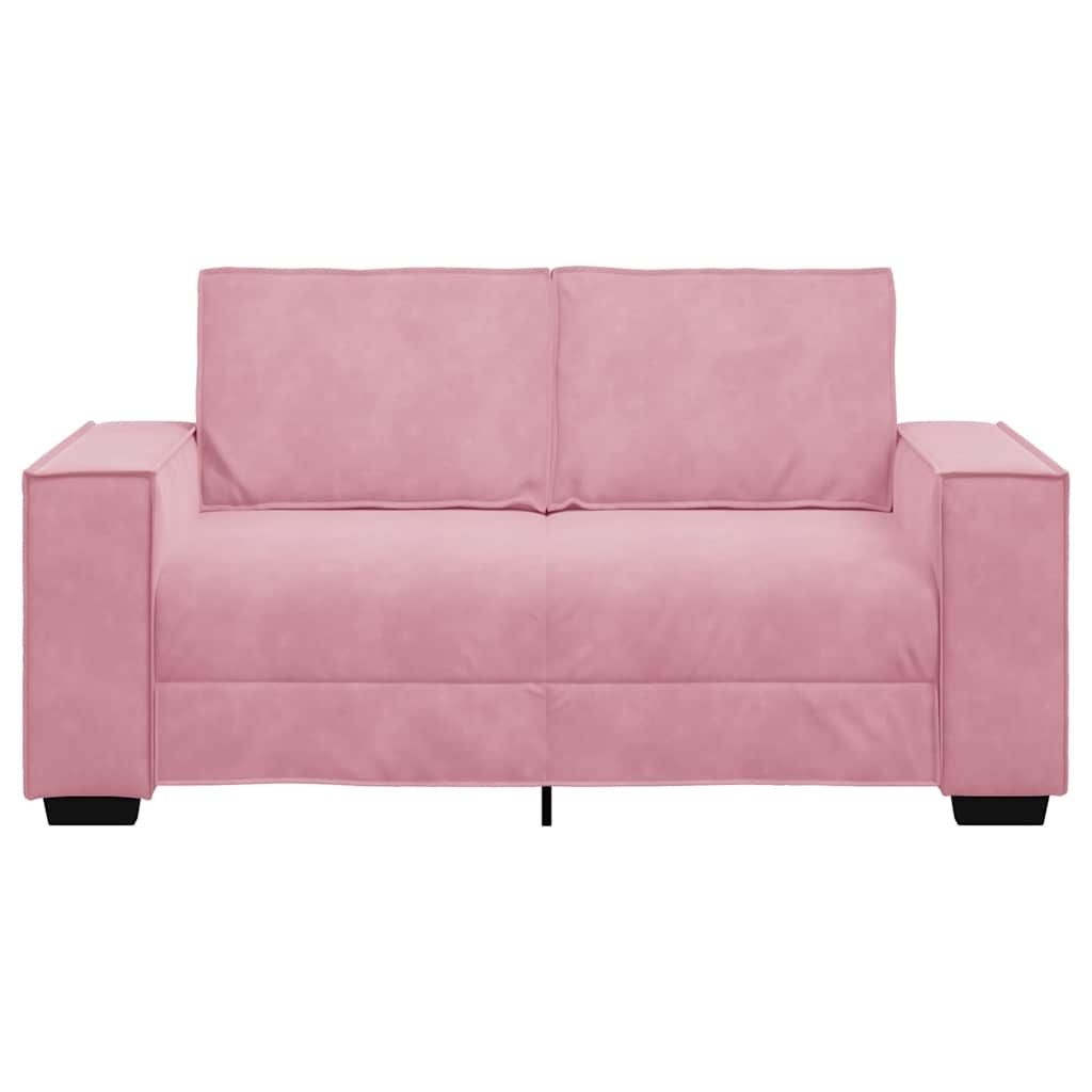 2-personers sofa 120 cm fløjl lyserød