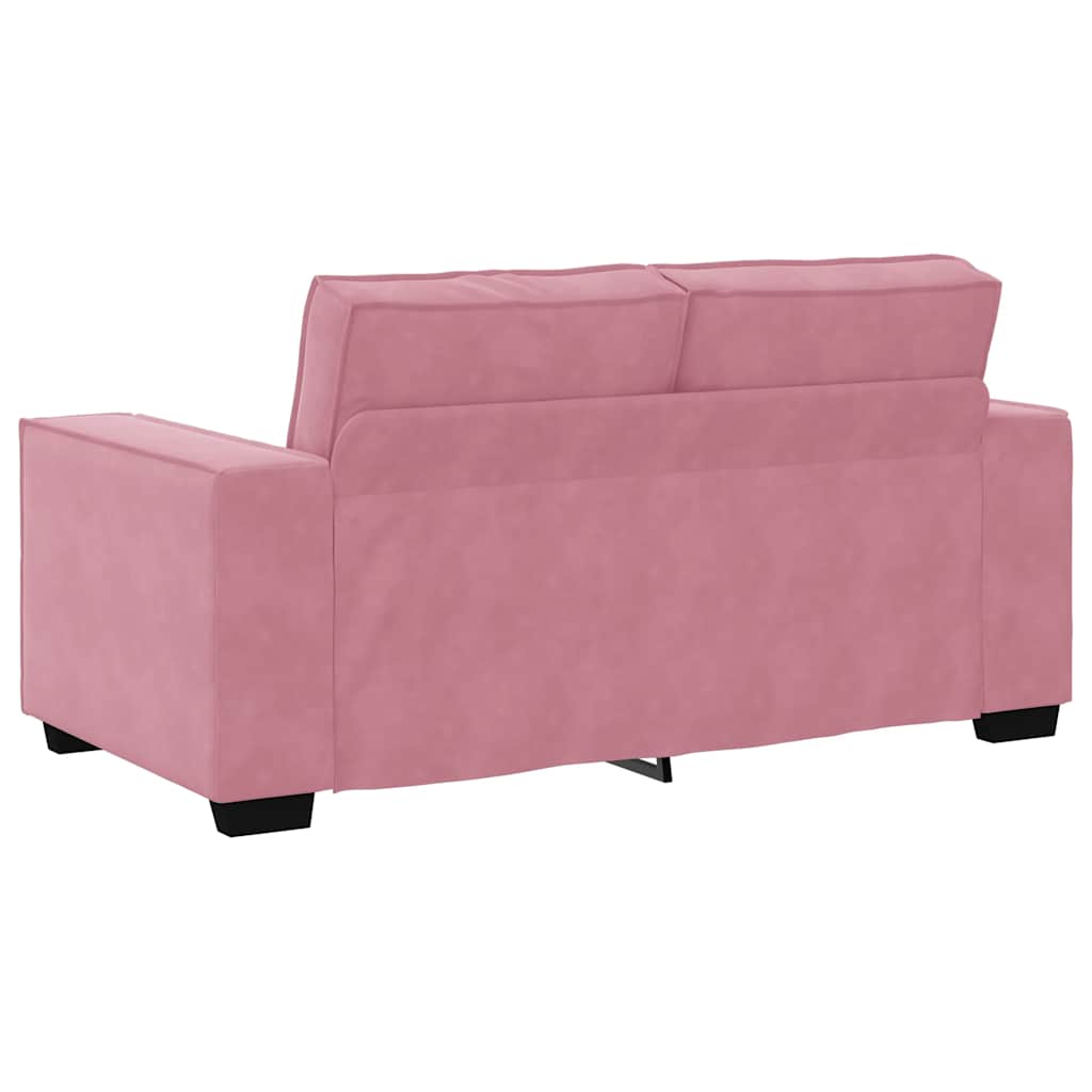 2-personers sofa 120 cm fløjl lyserød