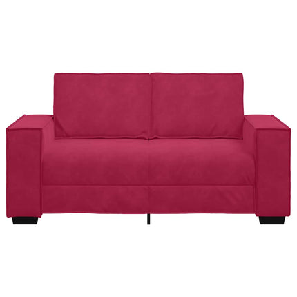 2-personers sofa 160x78x84 cm fløjl vinrød