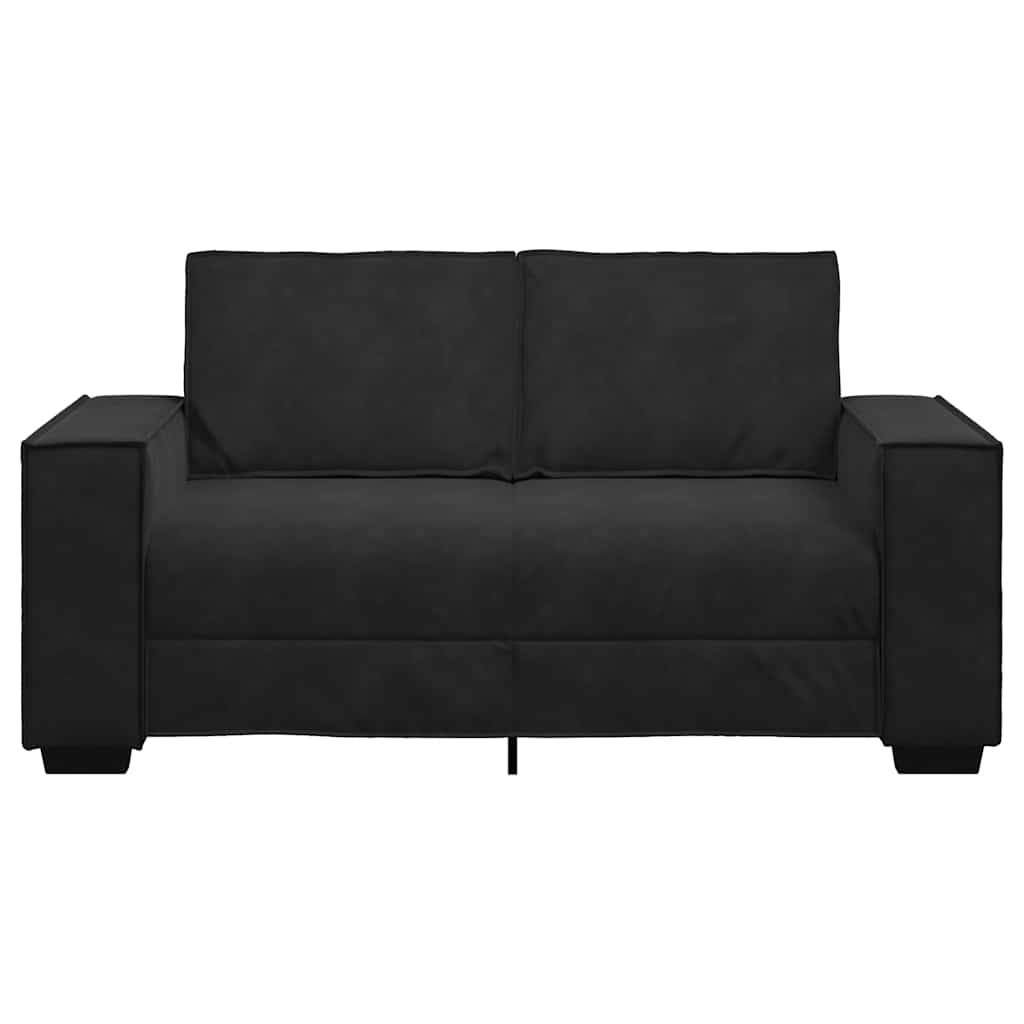2-personers sofa 120 cm fløjl sort