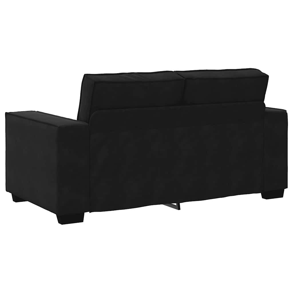 2-personers sofa 120 cm fløjl sort