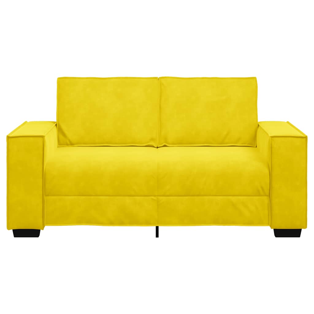 2-personers sofa 120 cm fløjl gul