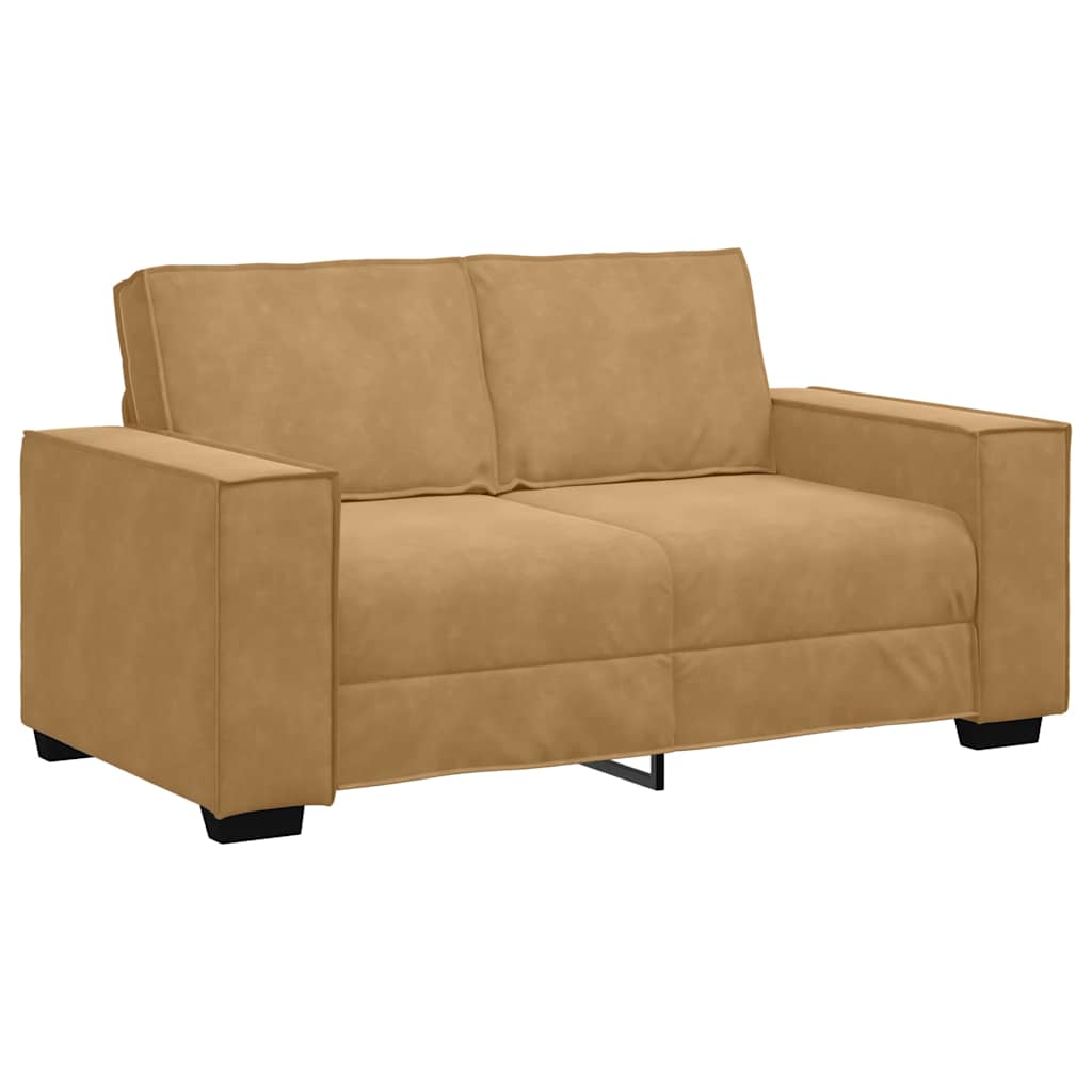 2-personers sofa 120 cm fløjl brun