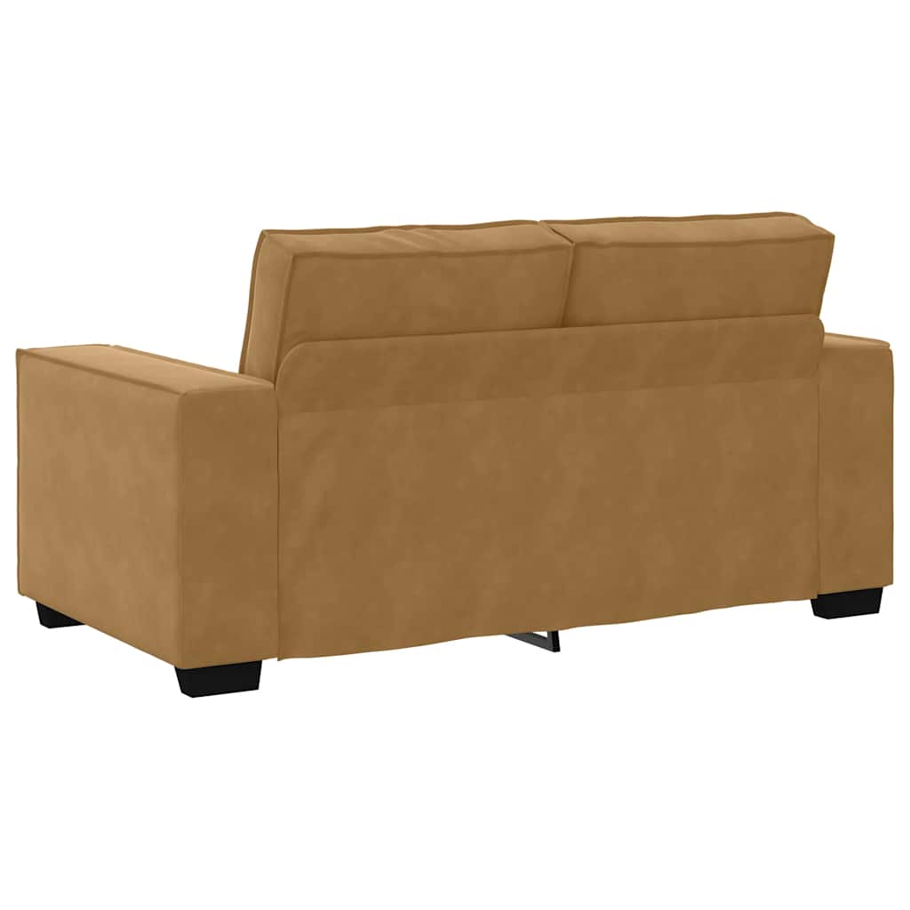 2-personers sofa 120 cm fløjl brun