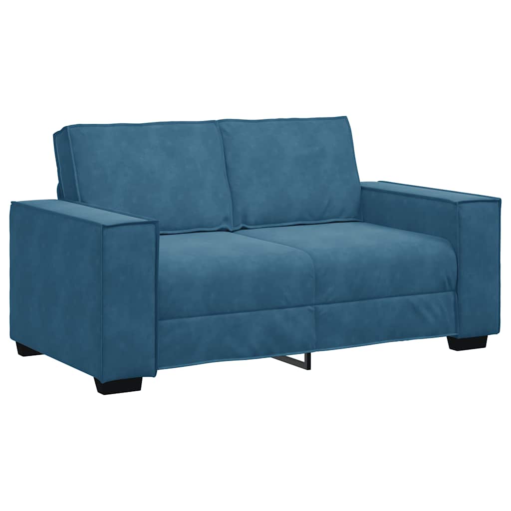 2-personers sofa 120 cm fløjl blå
