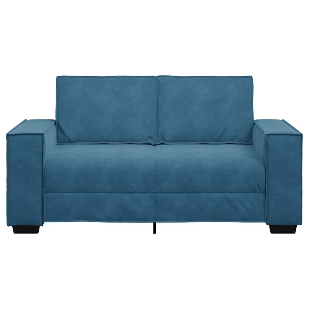 2-personers sofa 120 cm fløjl blå