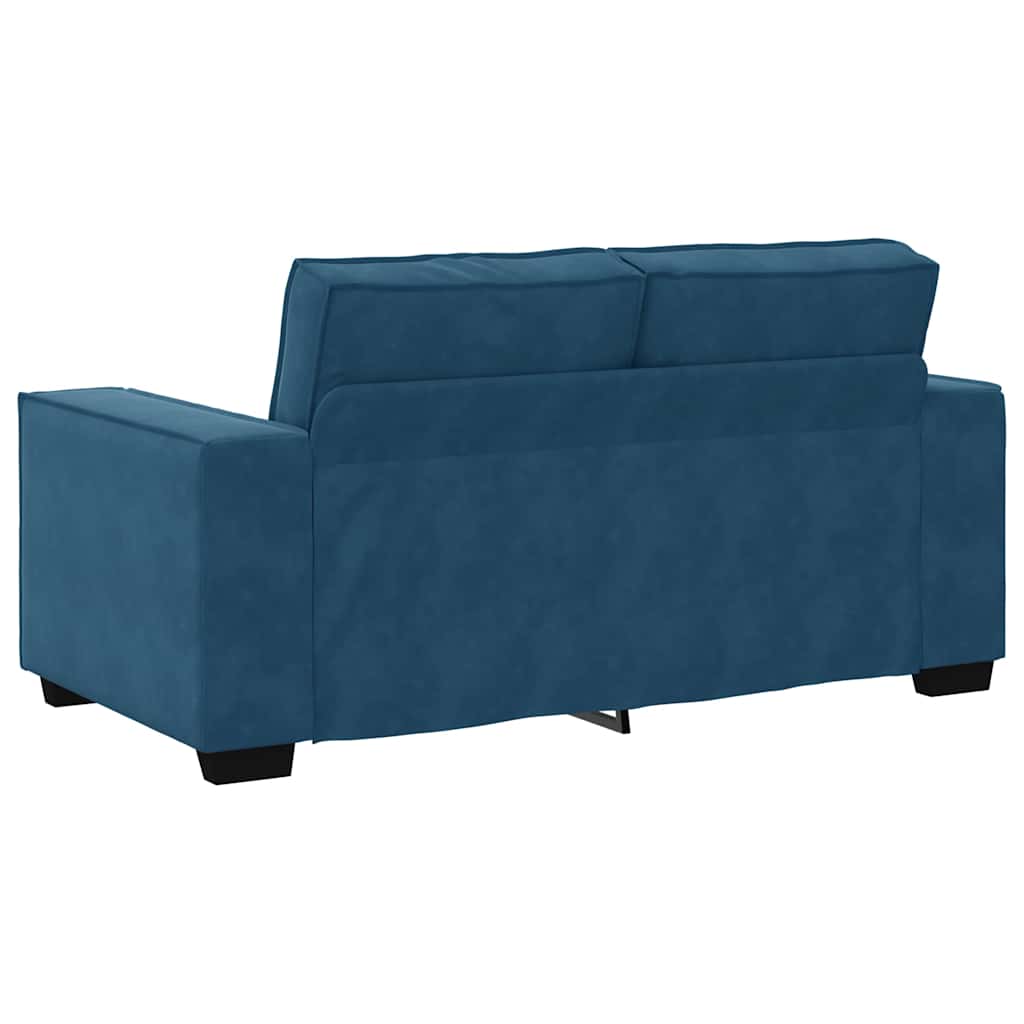 2-personers sofa 120 cm fløjl blå