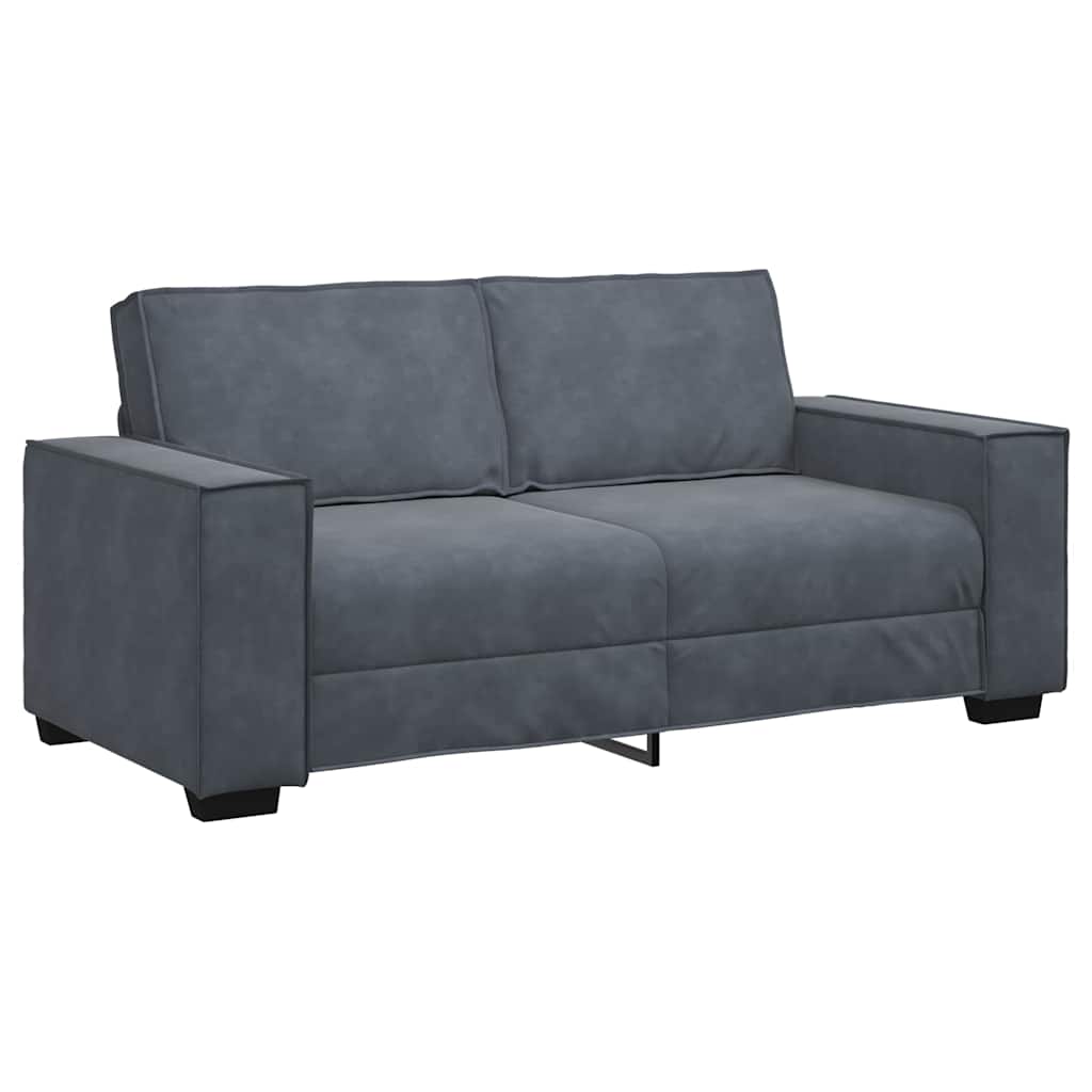 2-personers sofa 140 cm fløjl mørkegrå