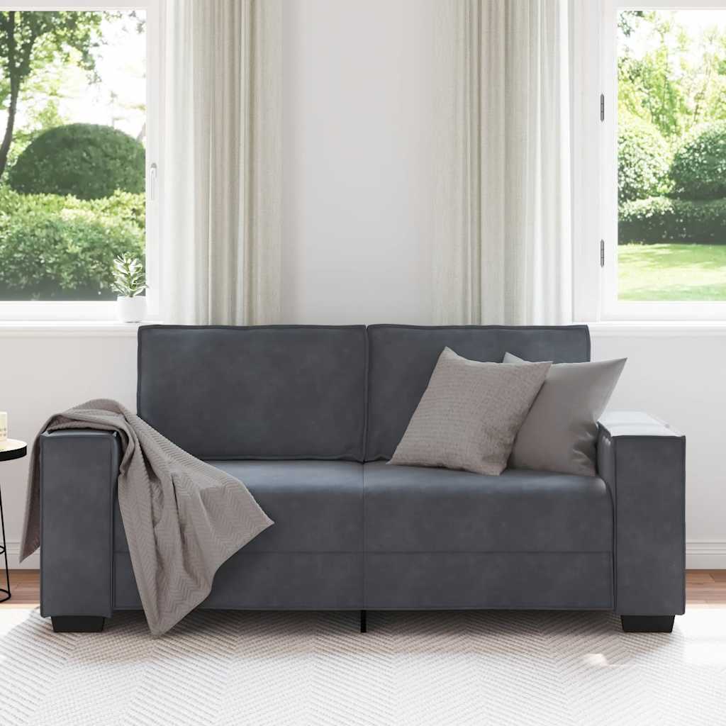2-personers sofa 140 cm fløjl mørkegrå