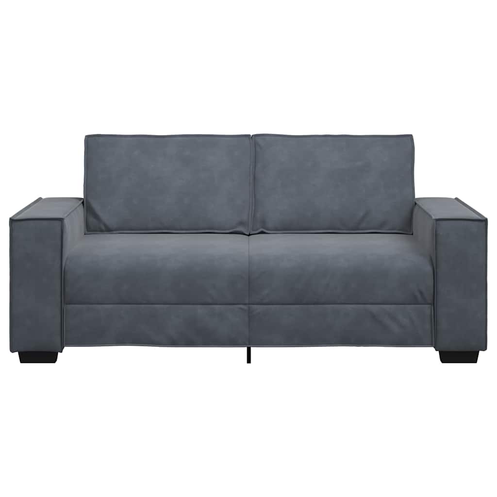 2-personers sofa 140 cm fløjl mørkegrå