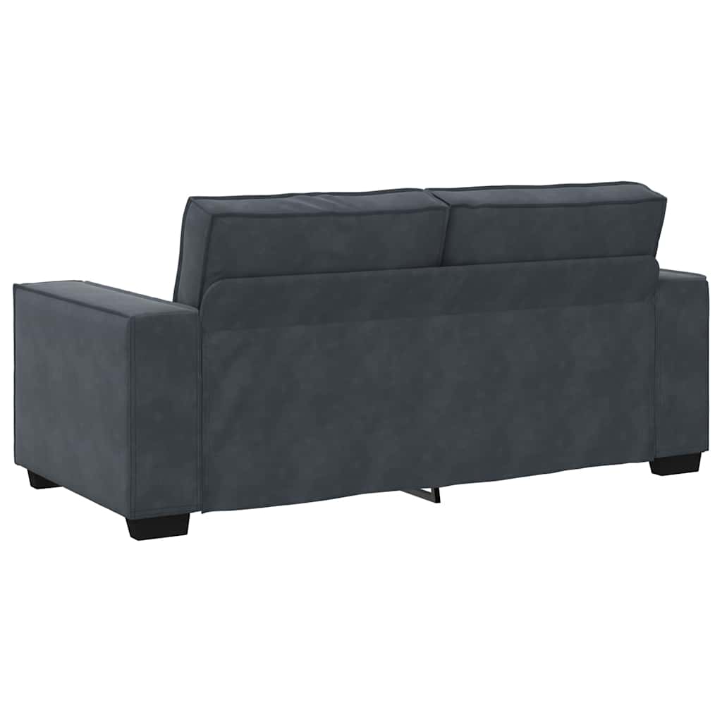 2-personers sofa 140 cm fløjl mørkegrå