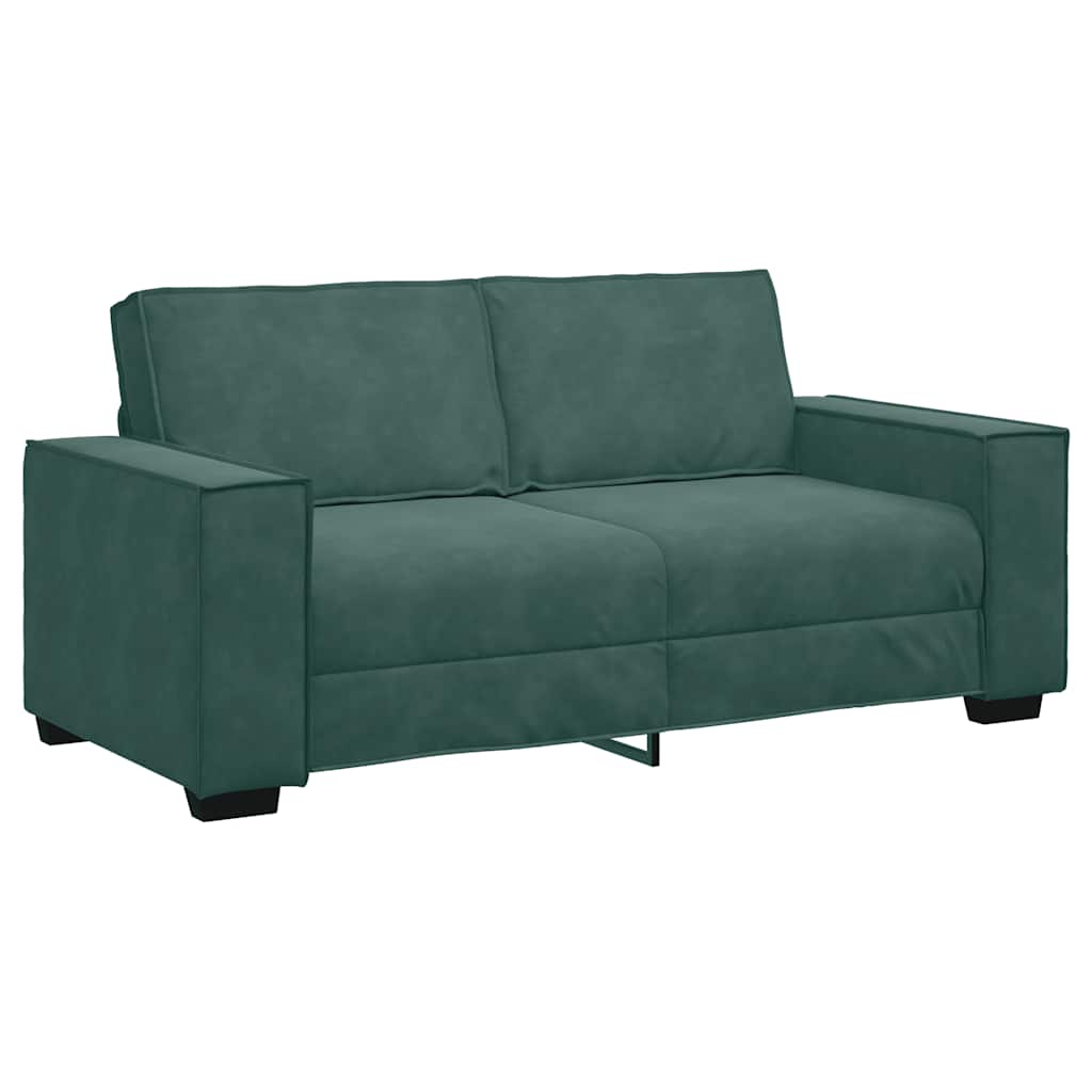 2-personers sofa 140 cm fløjl mørkegrøn