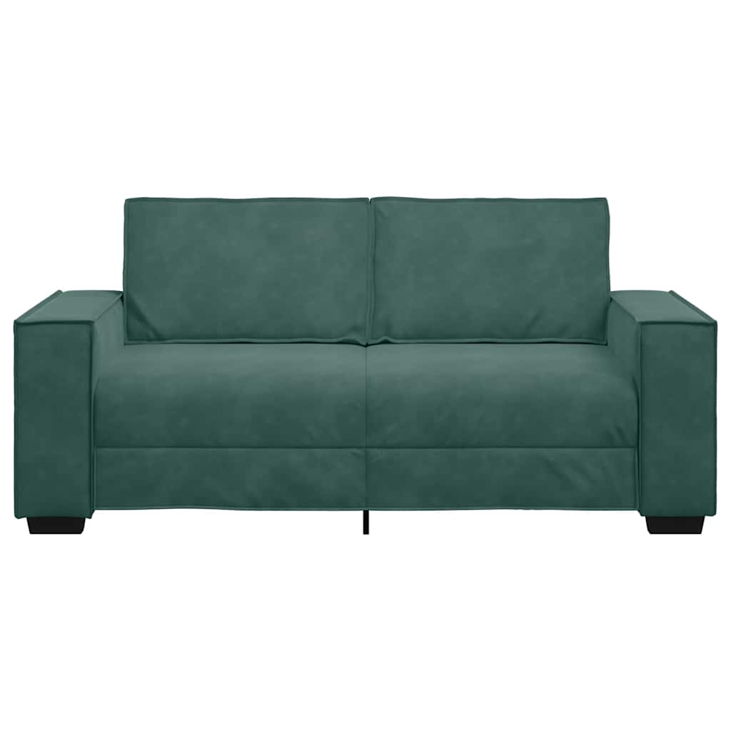 2-personers sofa 140 cm fløjl mørkegrøn