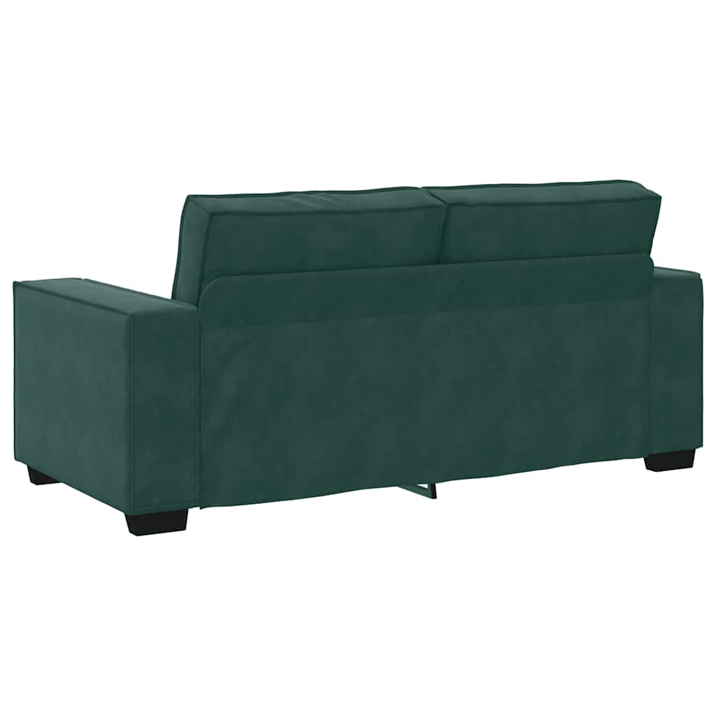 2-personers sofa 140 cm fløjl mørkegrøn