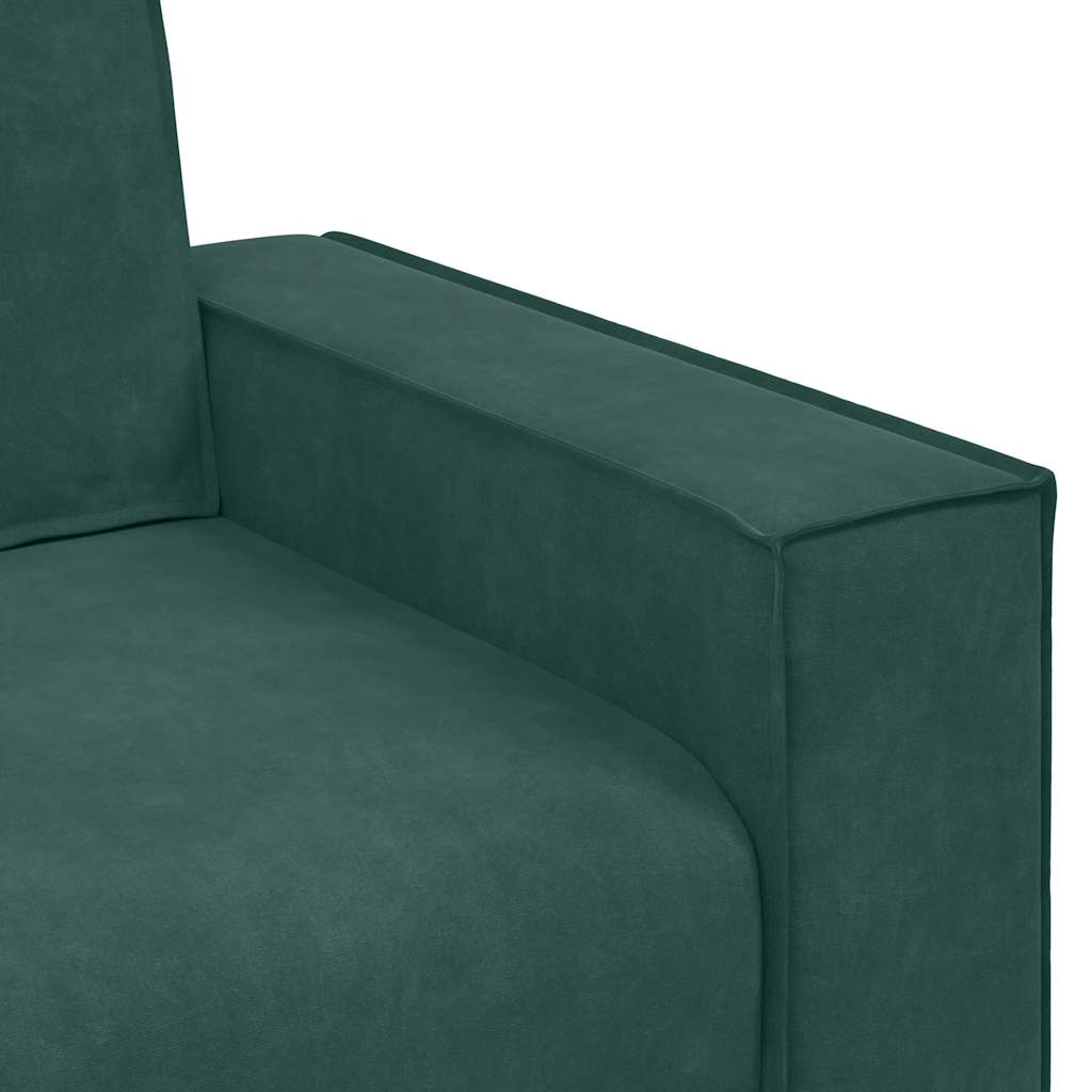 2-personers sofa 140 cm fløjl mørkegrøn
