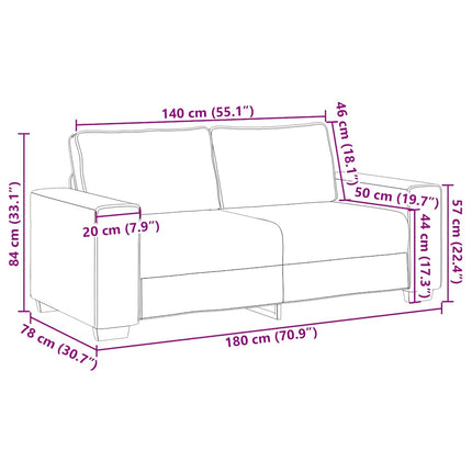 2-personers sofa 180x78x84 cm fløjl mørkegrøn