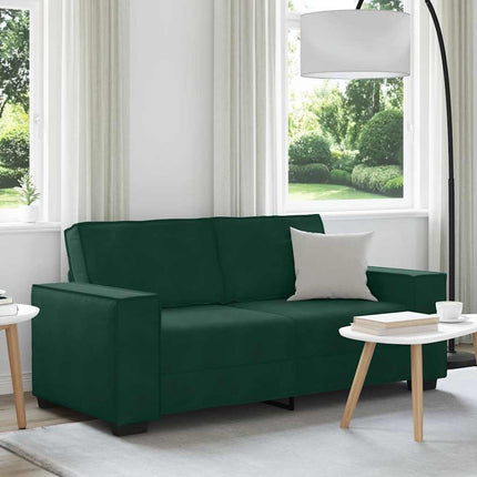 2-personers sofa 180x78x84 cm fløjl mørkegrøn