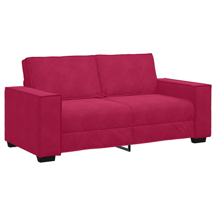 2-personers sofa 180x78x84 cm fløjl vinrød