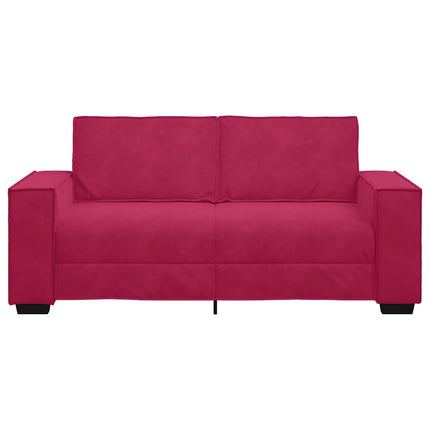 2-personers sofa 180x78x84 cm fløjl vinrød